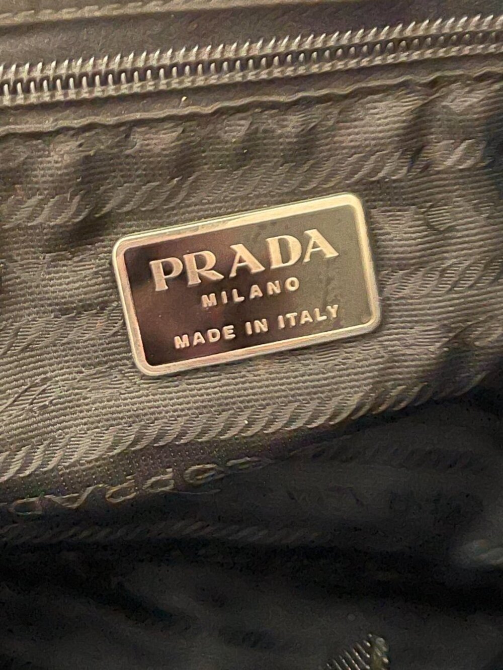 *WONDERFUL* Vintage 90s - Y2K PRADA Medium Tote Bag Tessuto Nero - Picture 5 of 13